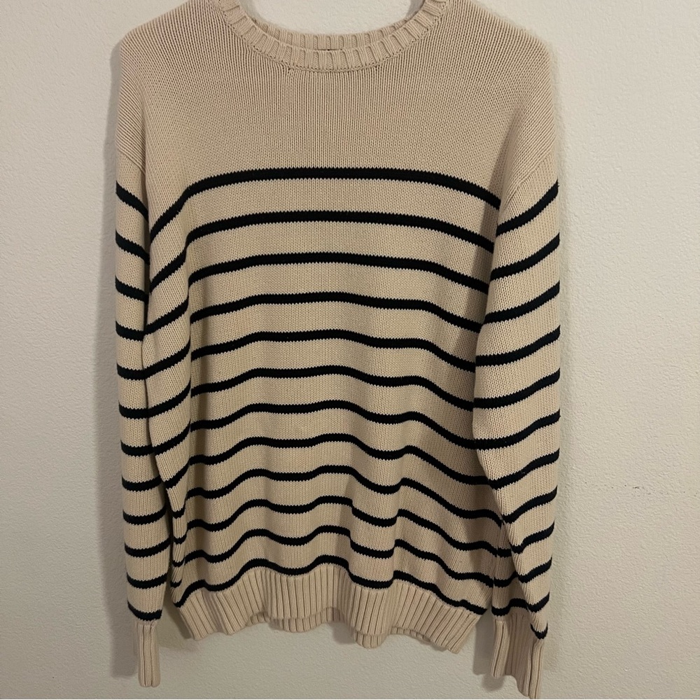 Brandy Melville Cream and Black Striped Sweater - Picture 3 of 6
